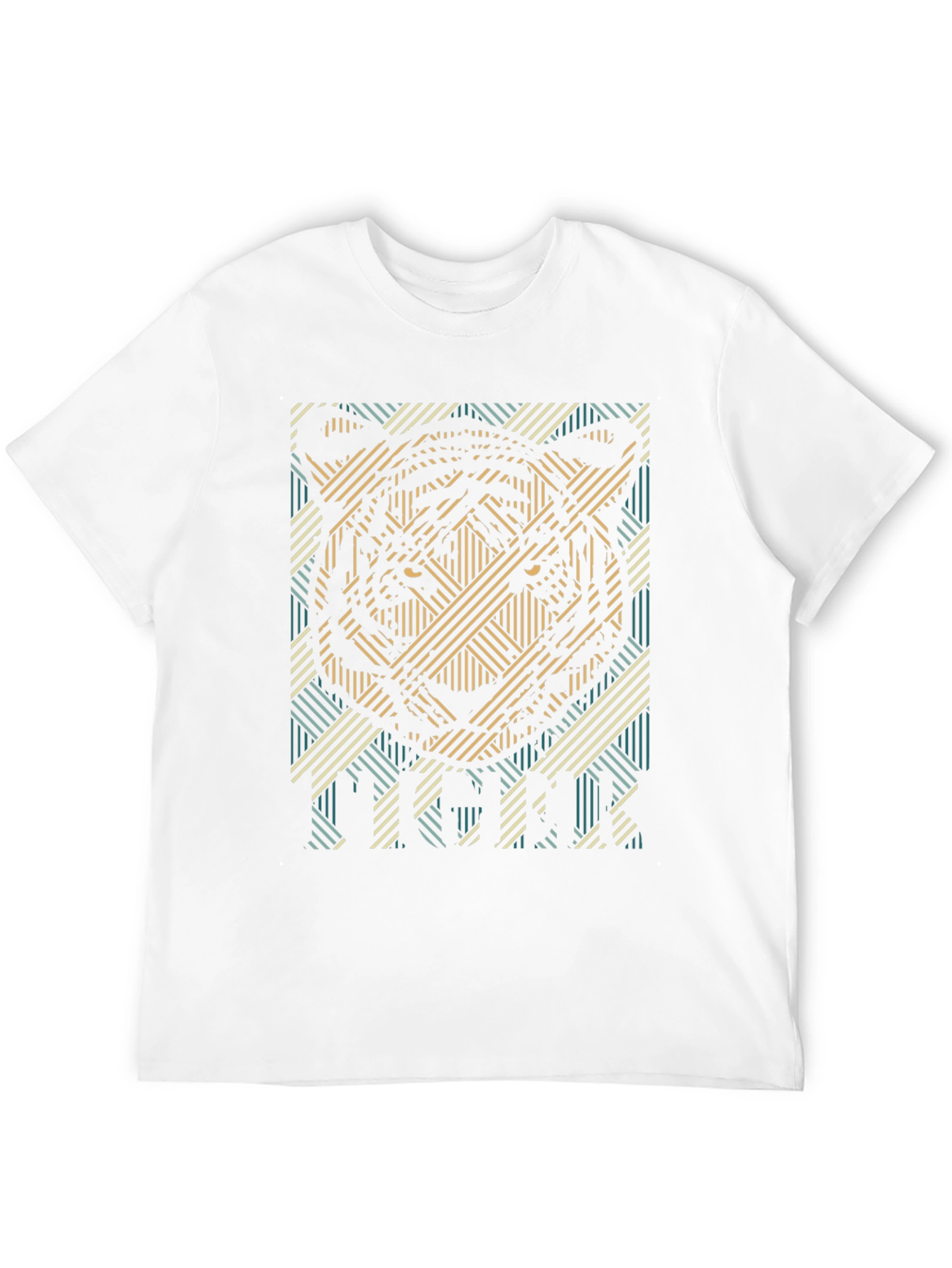 Geometric Tiger Graphic T-Shirt - Modern Mens Tee