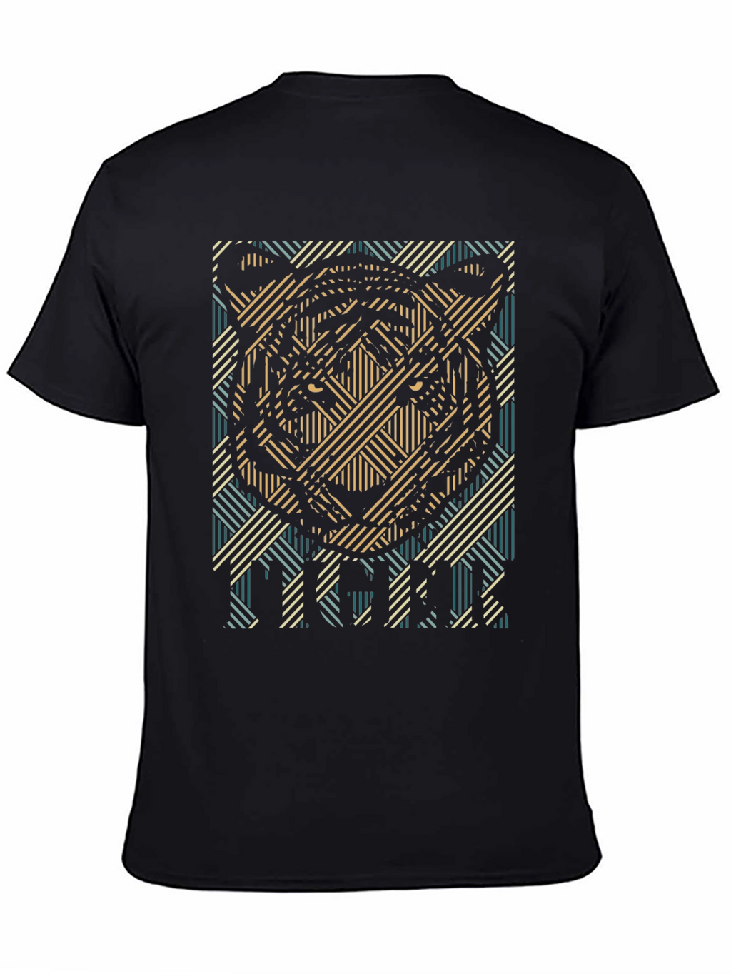 Geometric Tiger Graphic T-Shirt - Modern Mens Tee