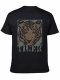 Geometric Tiger Graphic T-Shirt - Modern Mens Tee