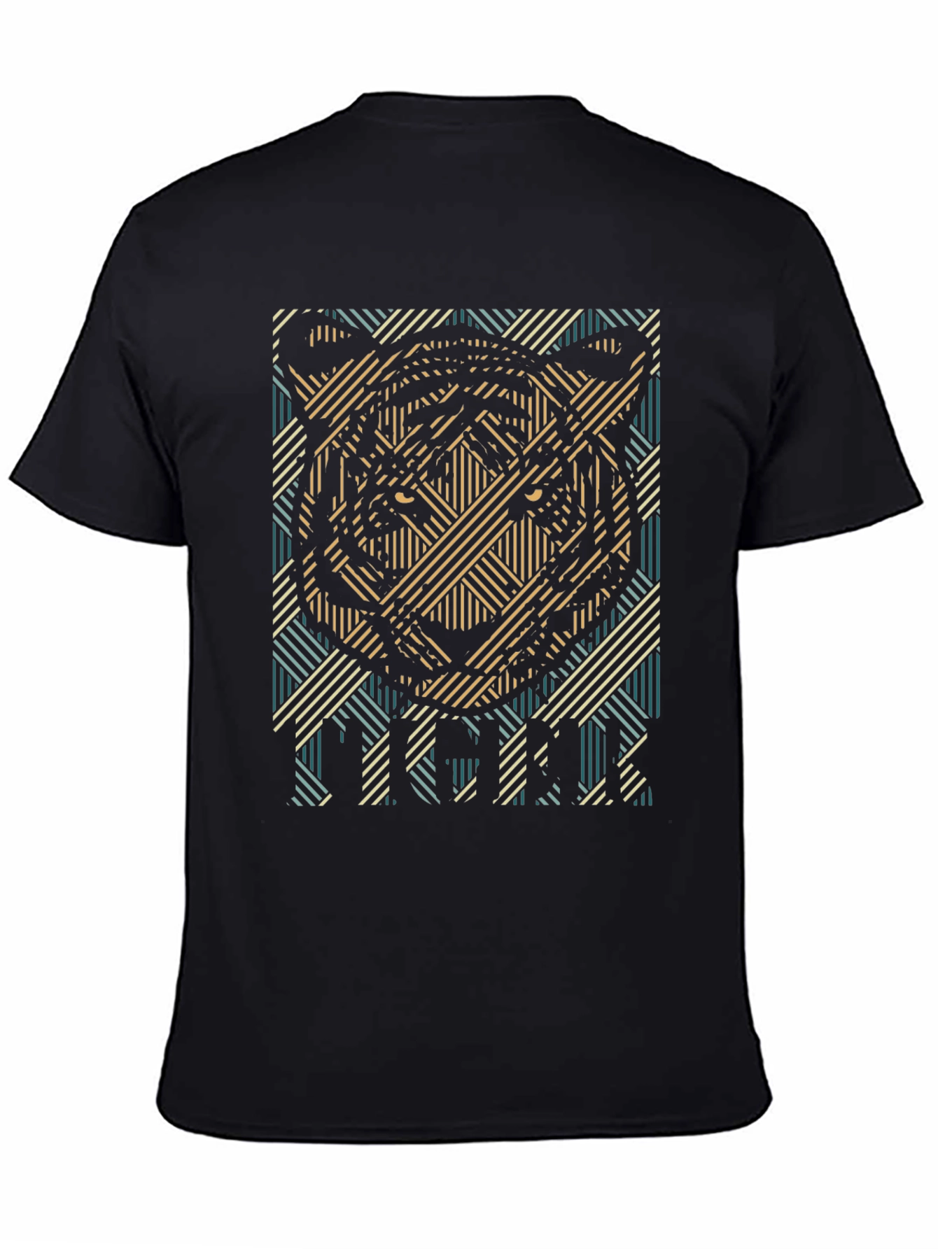 Geometric Tiger Graphic T-Shirt - Modern Mens Tee