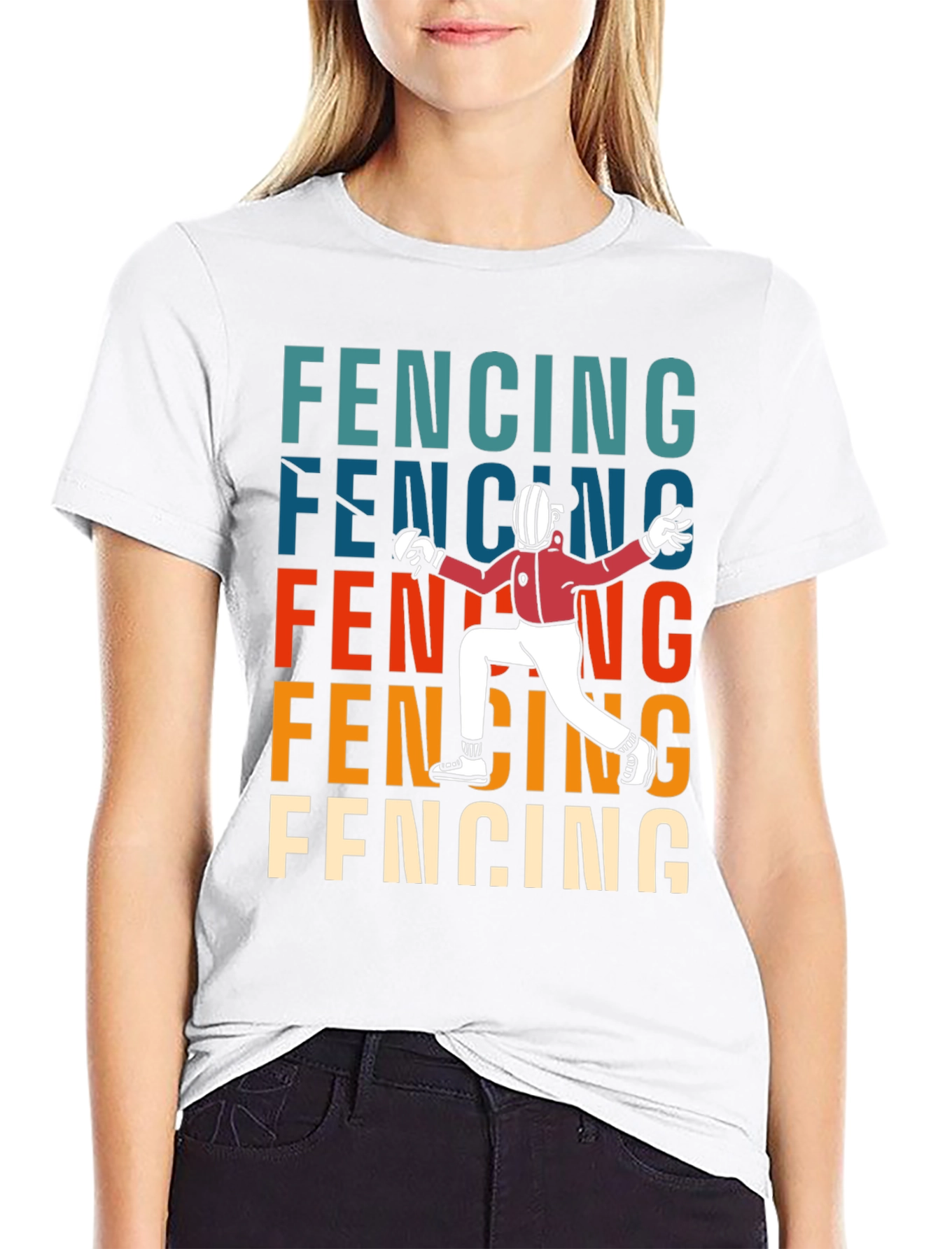 Fencing Retro Style T-Shirt
