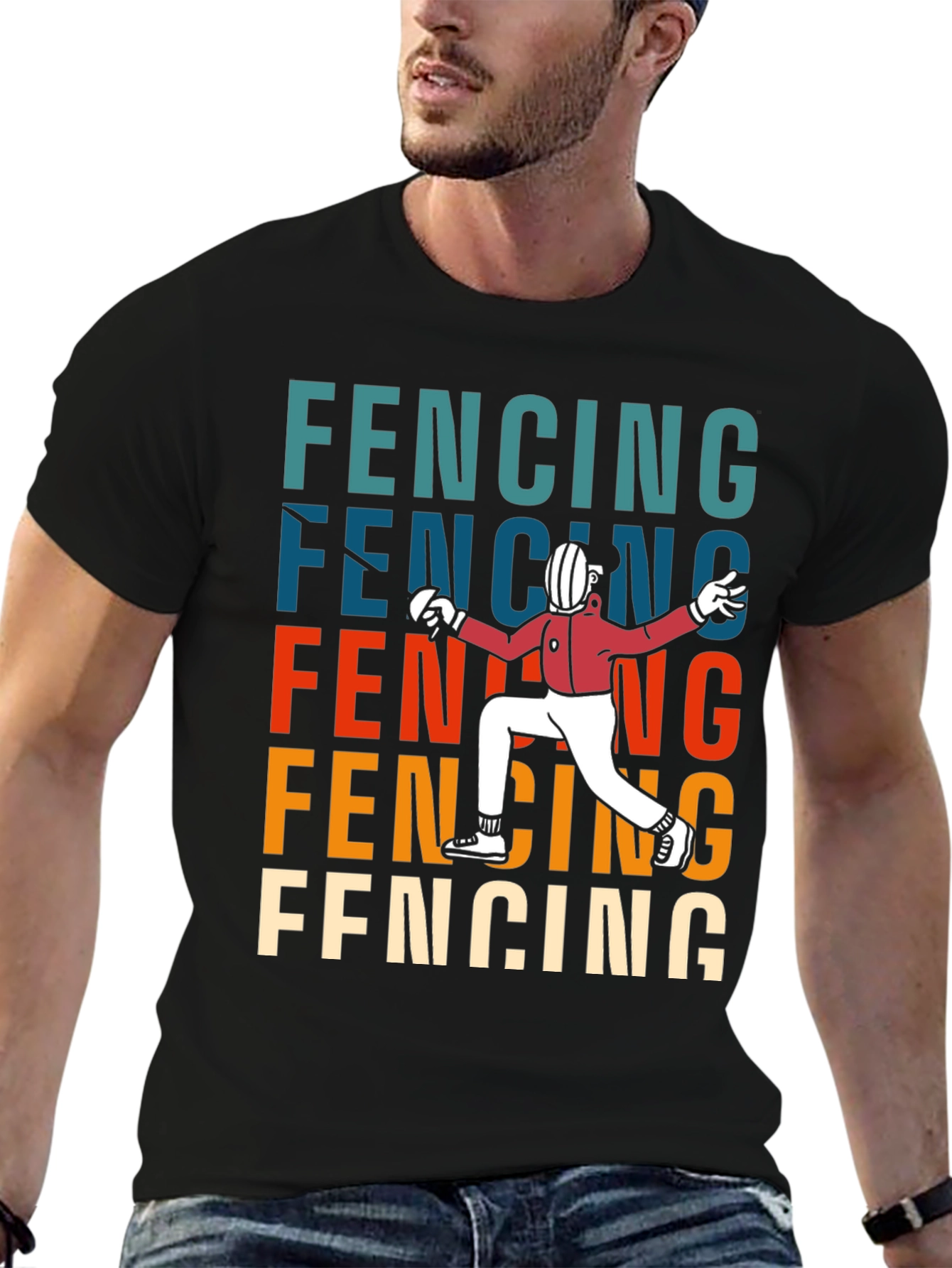 Fencing Retro Style T-Shirt