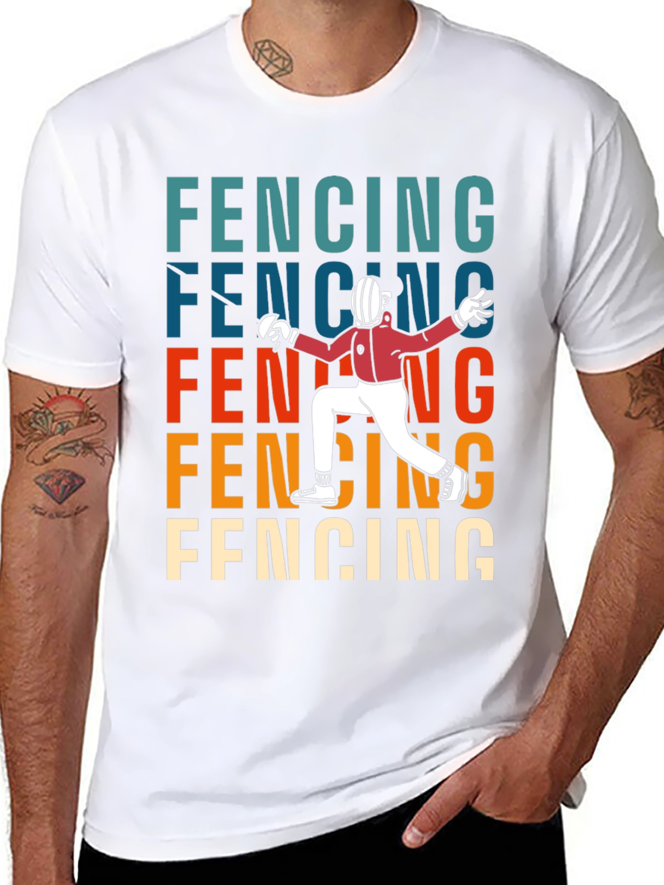 Fencing Retro Style T-Shirt