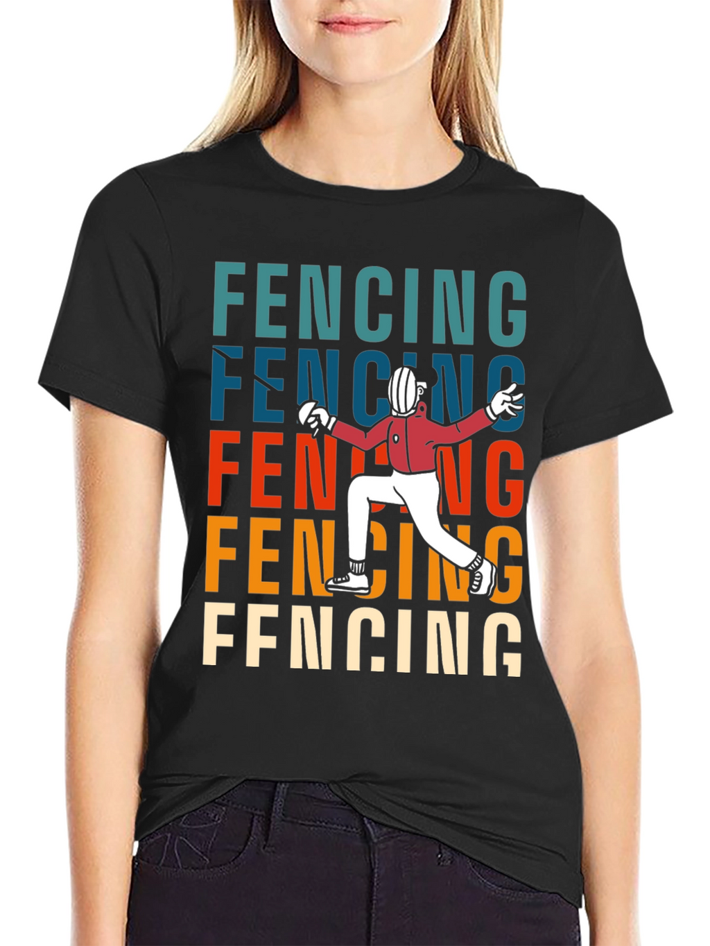 Fencing Retro Style T-Shirt