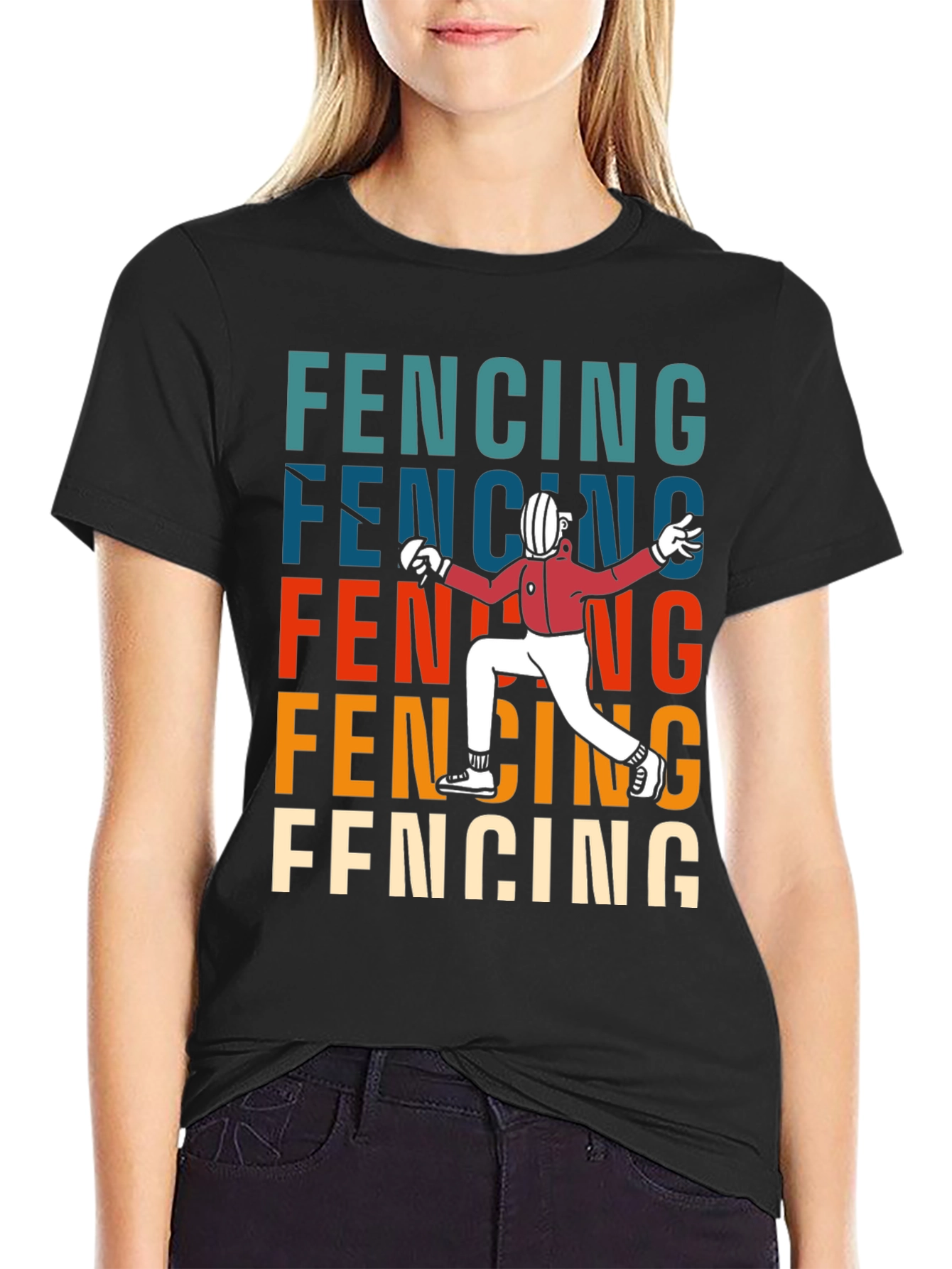 Fencing Retro Style T-Shirt