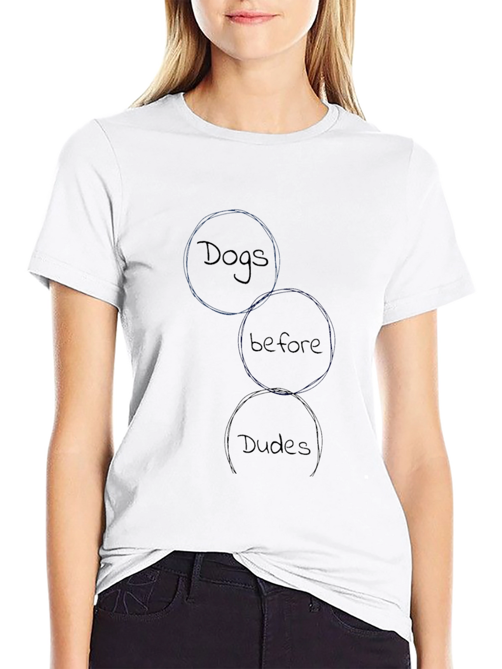 Dogs Before Dudes Black Graphic Tee