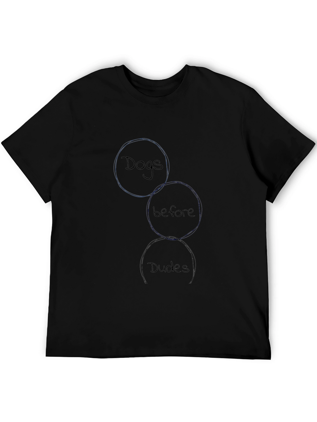 Dogs Before Dudes Black Graphic Tee