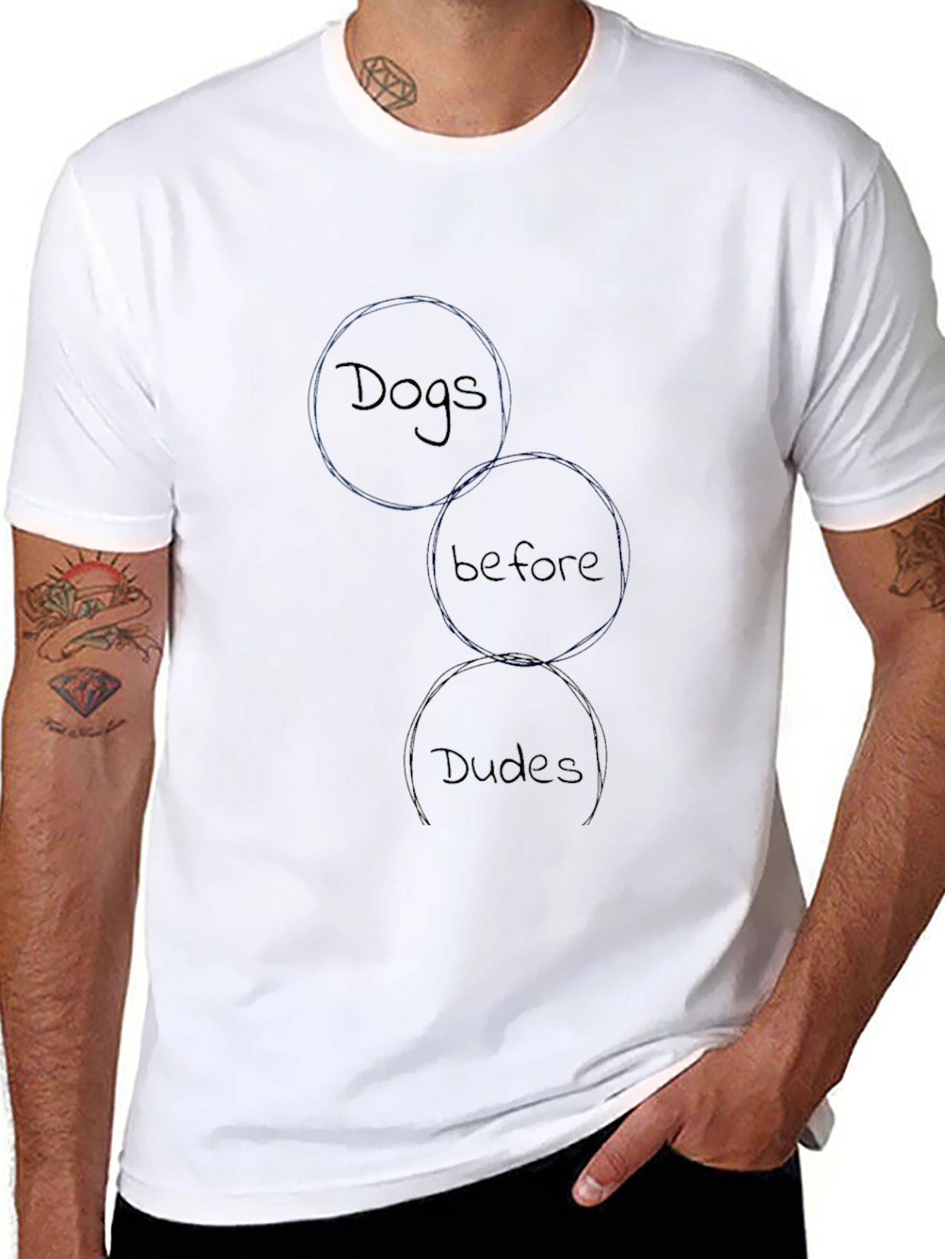 Dogs Before Dudes Black Graphic Tee