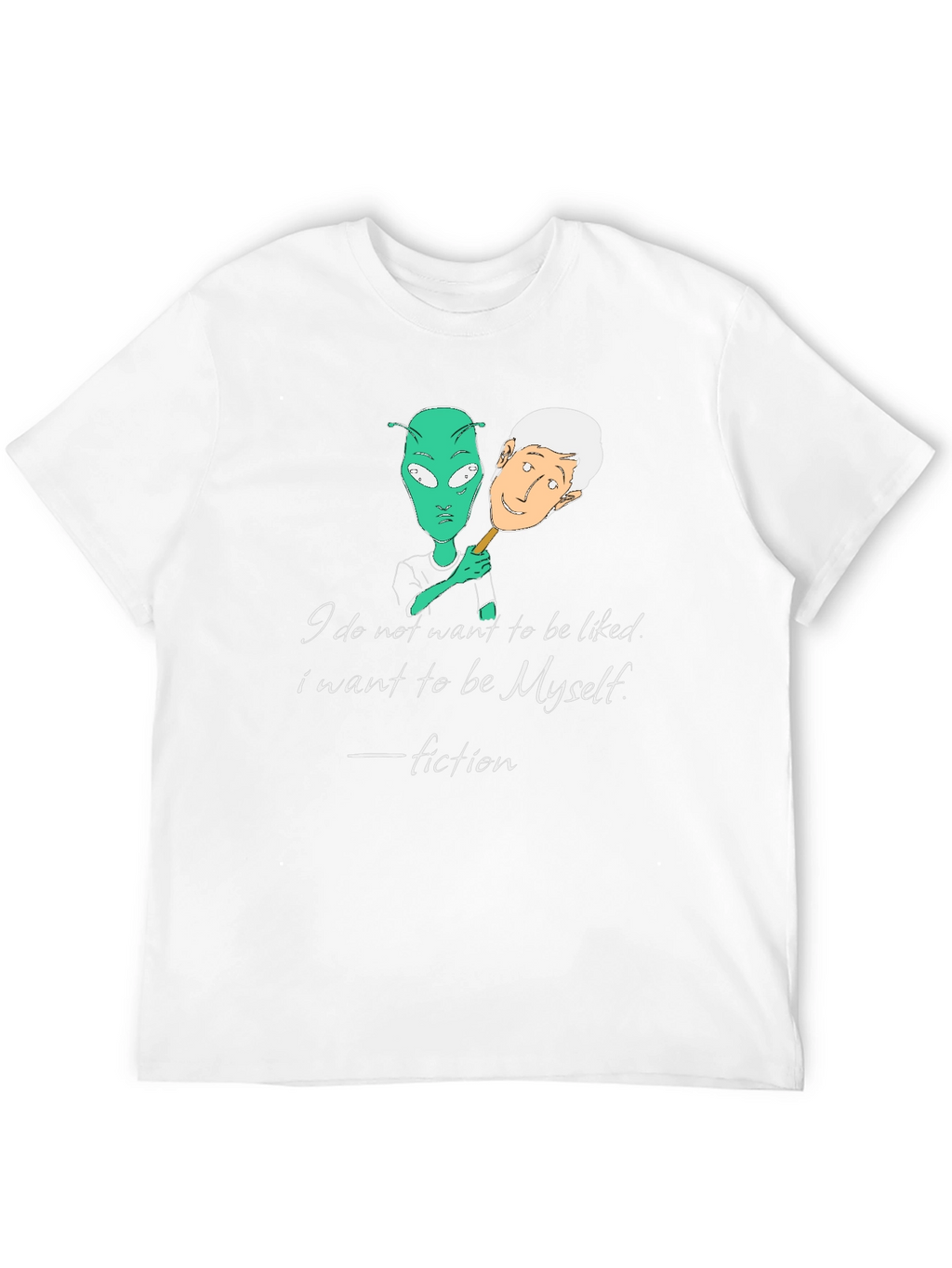 Alien Identity Black T-Shirt - Be Yourself Fiction Quote