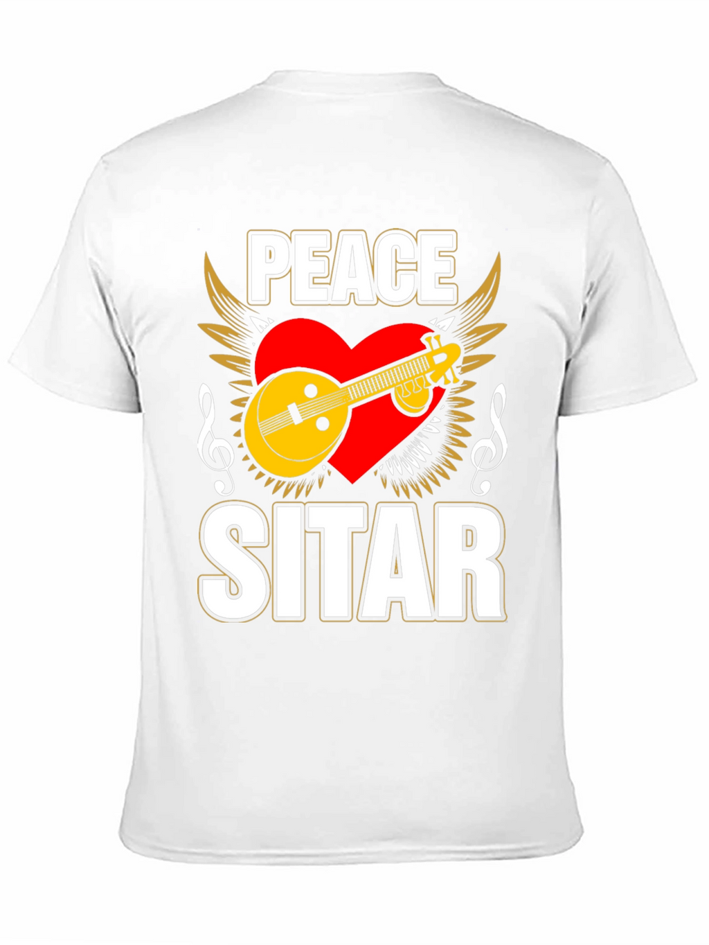 Peace Sitar Graphic Tee - Music Lover T-Shirt