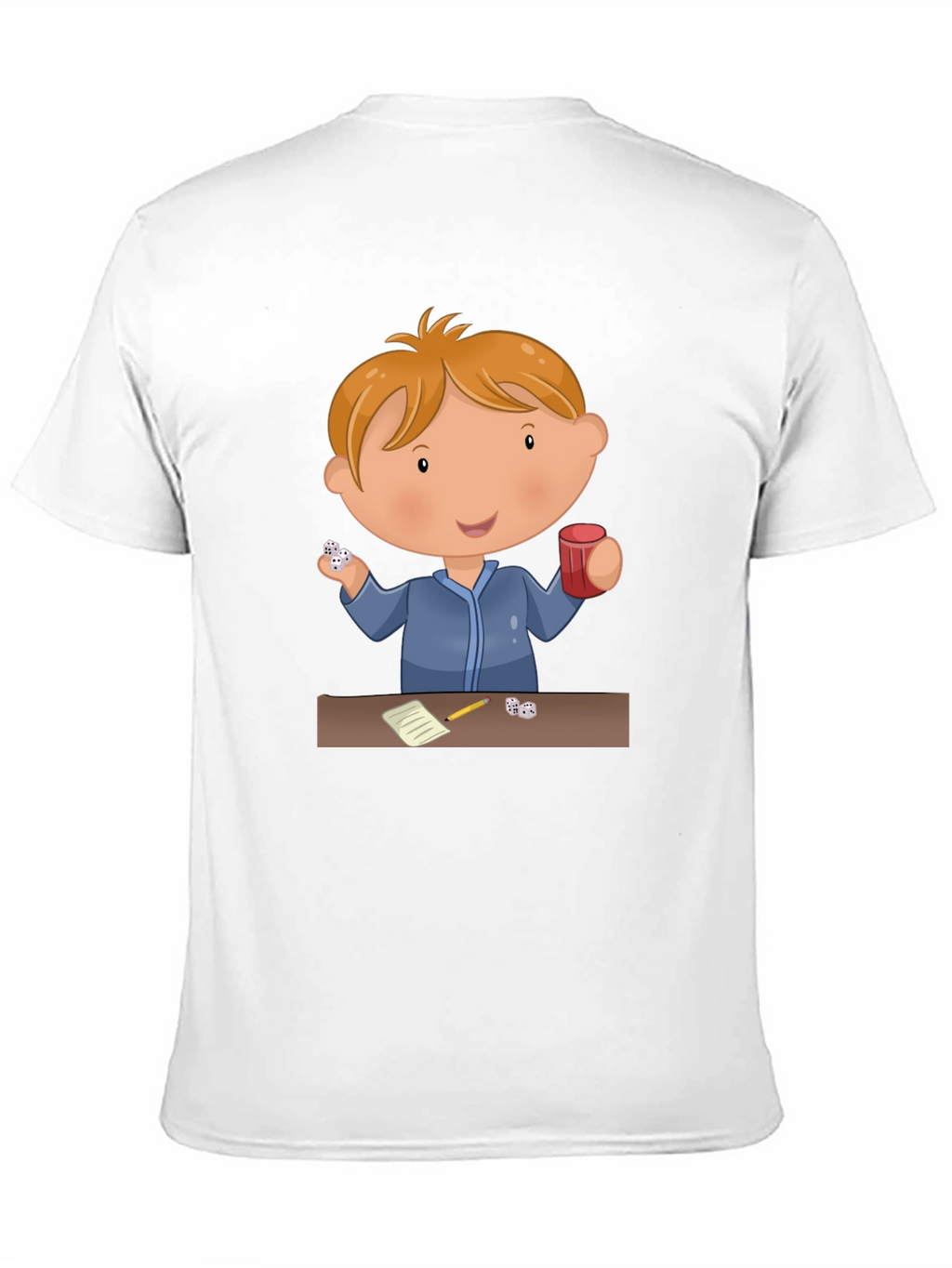 Cartoon Kid Dice Game Black T-Shirt