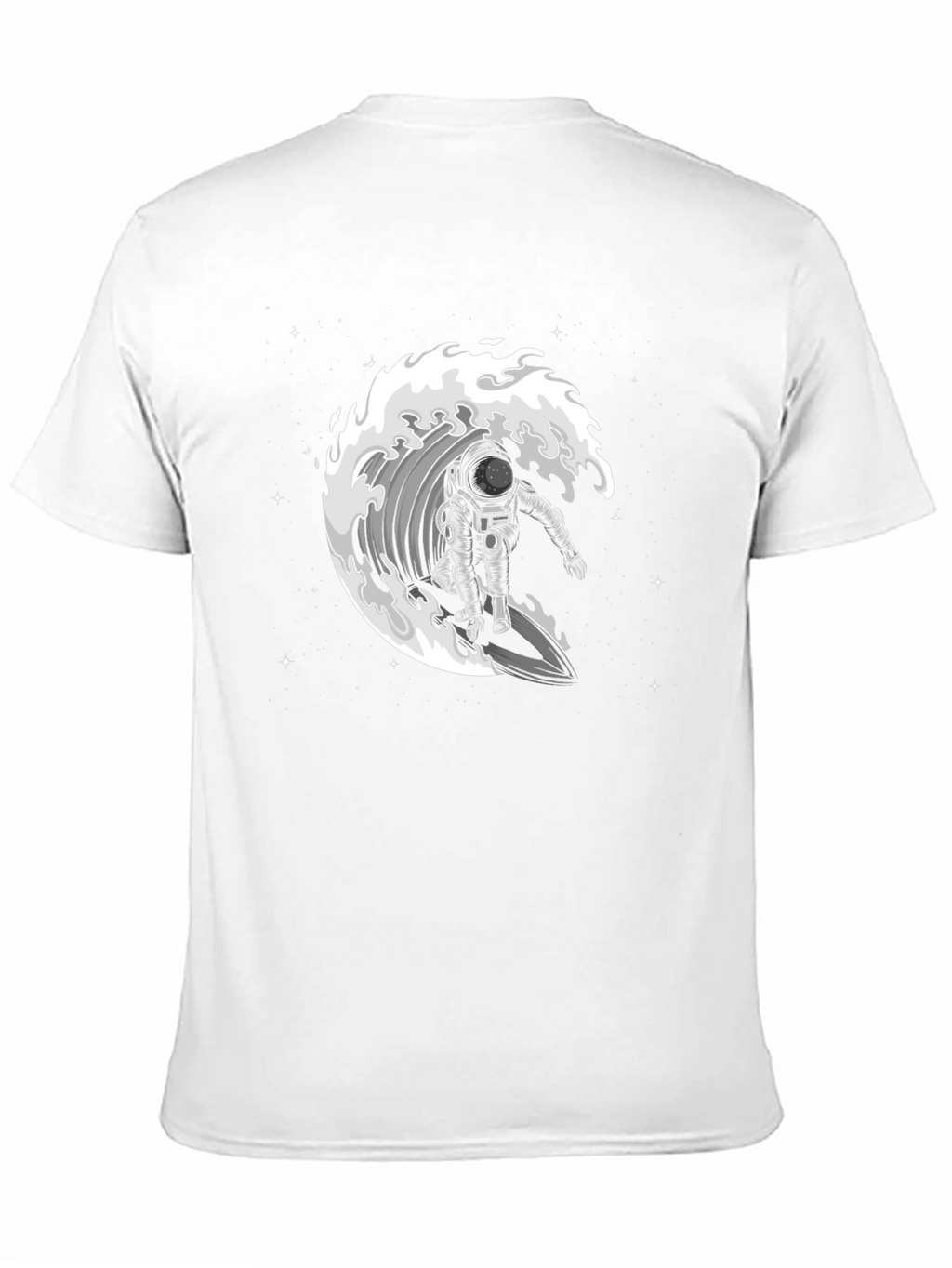 Astronaut Surfing Wave Graphic T-Shirt - Black