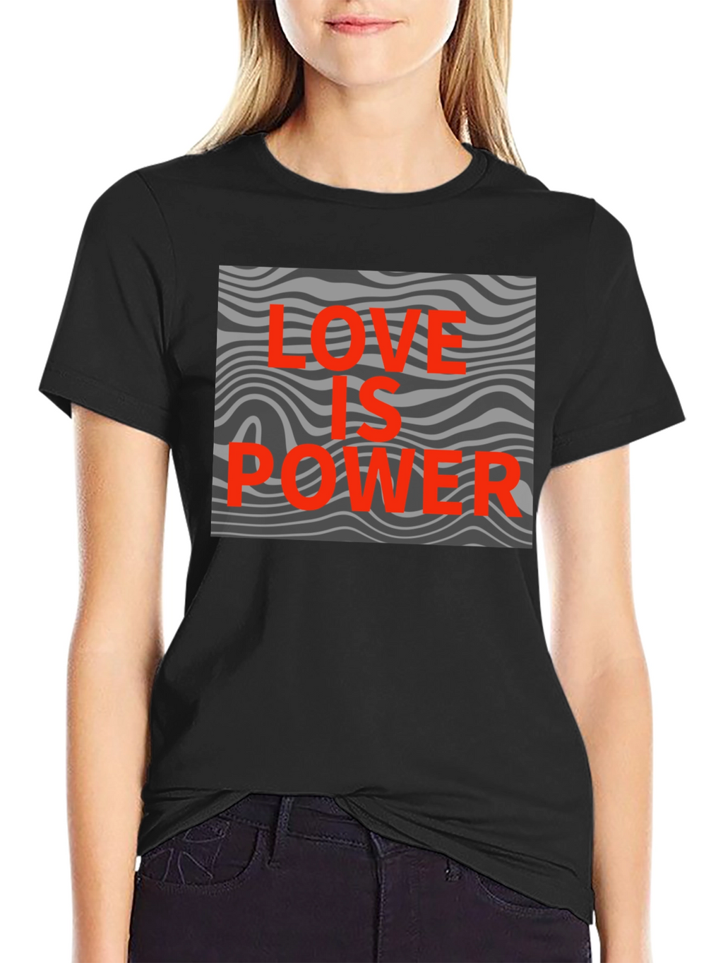 Love is Power Graphic Tee - Stylish Black T-Shirt