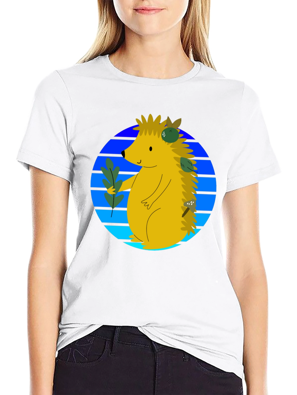 Whimsical Hedgehog Graphic Tee - Cute Animal Shirt