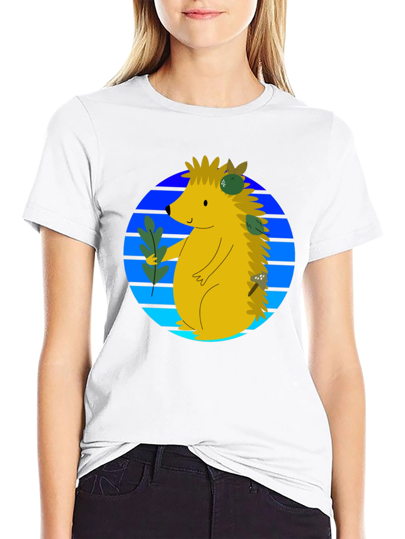 Whimsical Hedgehog Graphic Tee - Cute Animal Shirt