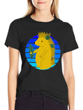 Whimsical Hedgehog Graphic Tee - Cute Animal Shirt