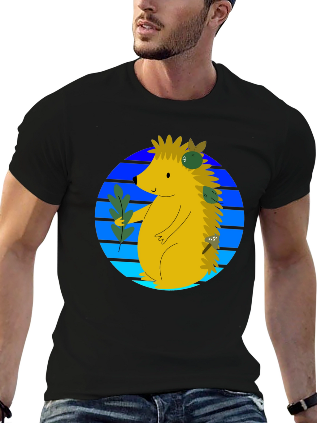 Whimsical Hedgehog Graphic Tee - Cute Animal Shirt