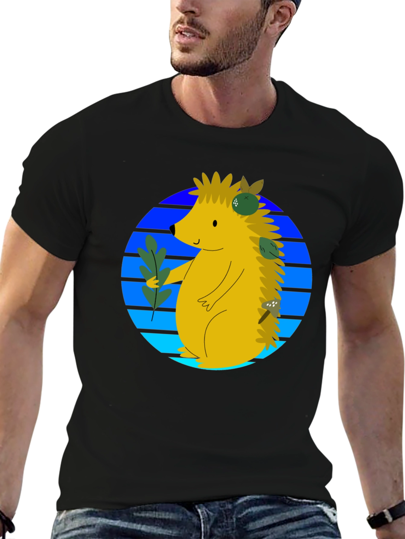 Whimsical Hedgehog Graphic Tee - Cute Animal Shirt