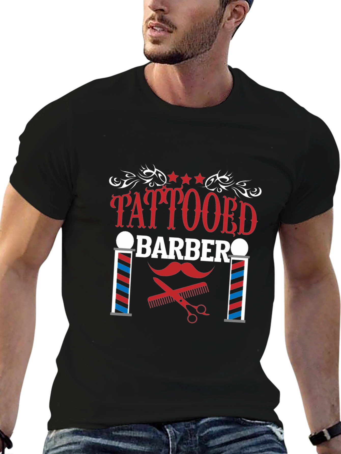 Tattooed Barber Graphic Tee - Stylish Barber Apparel