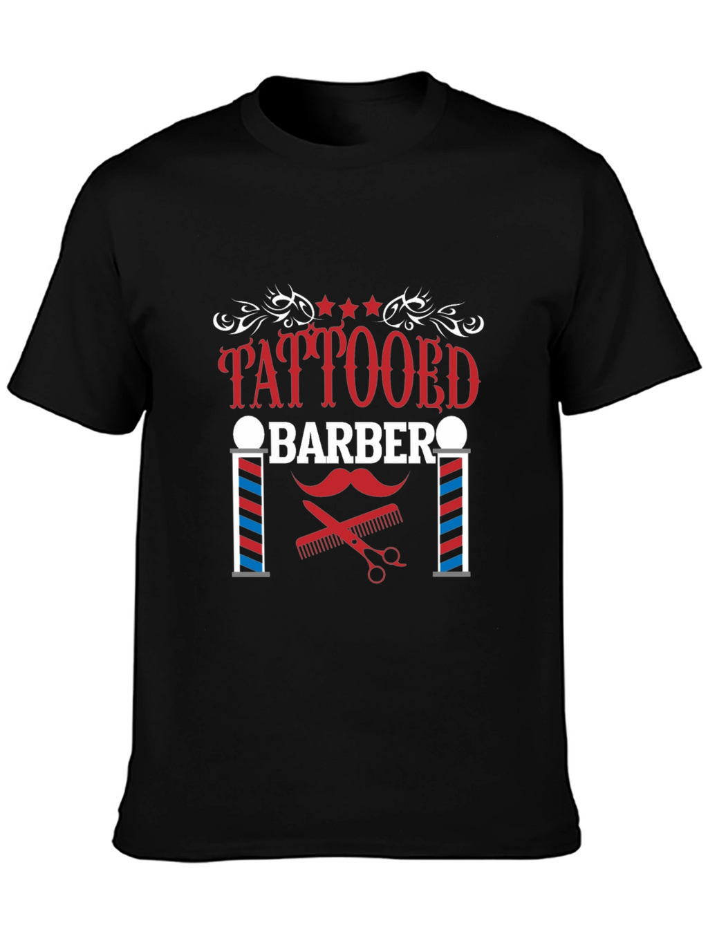 Tattooed Barber Graphic Tee - Stylish Barber Apparel