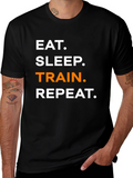 Eat Sleep Train Repeat Graphic T-Shirt