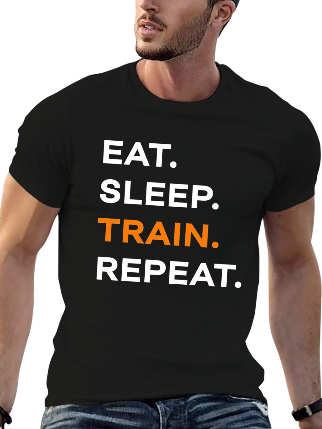 Eat Sleep Train Repeat Graphic T-Shirt