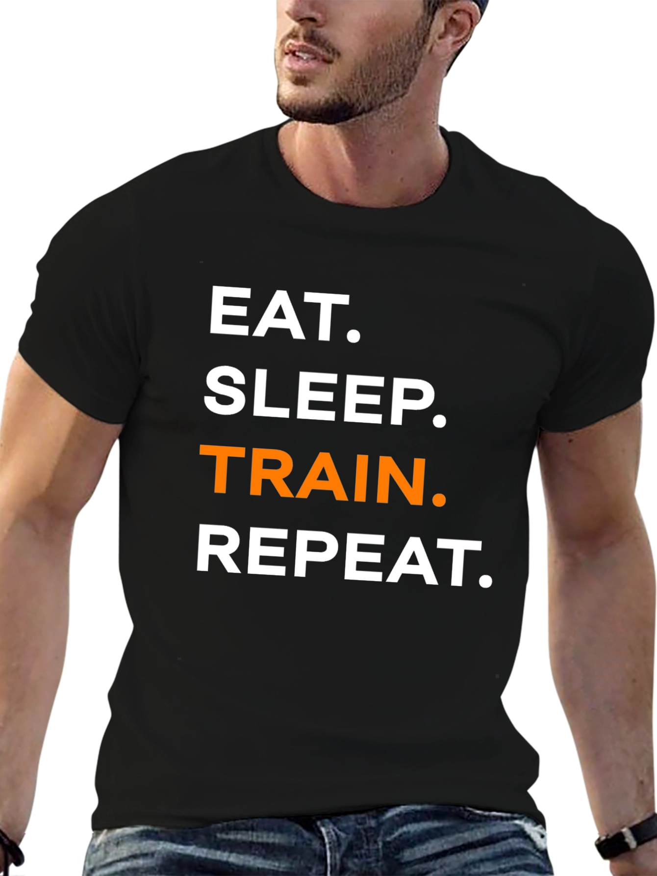 Eat Sleep Train Repeat Graphic T-Shirt