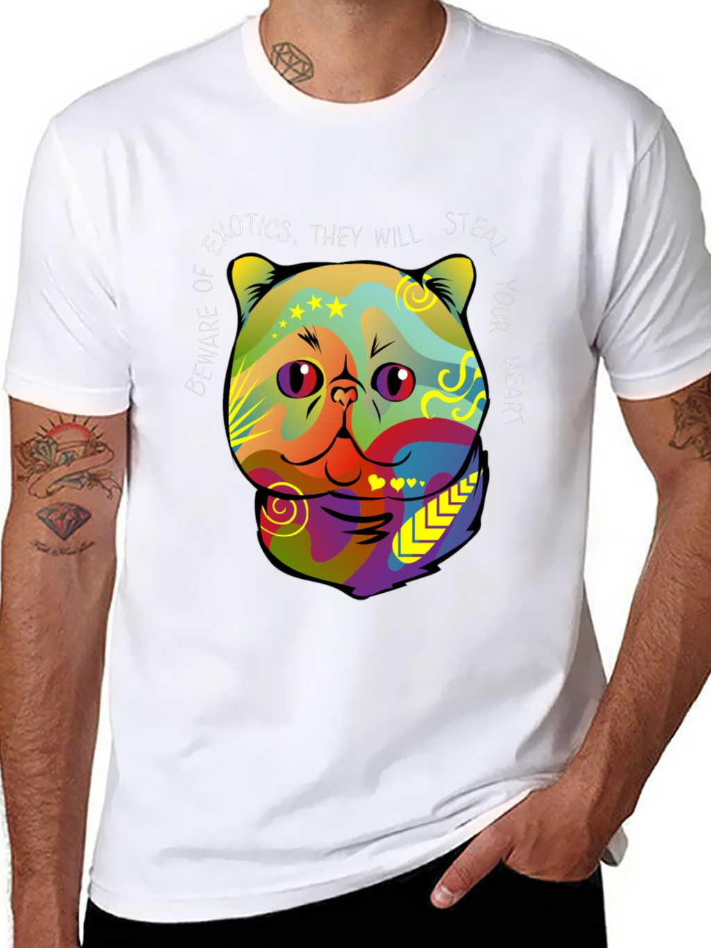 Exotic Cat Steal Your Heart Graphic T-Shirt