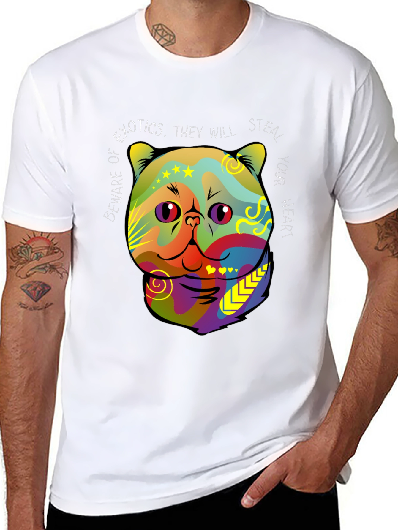 Exotic Cat Steal Your Heart Graphic T-Shirt