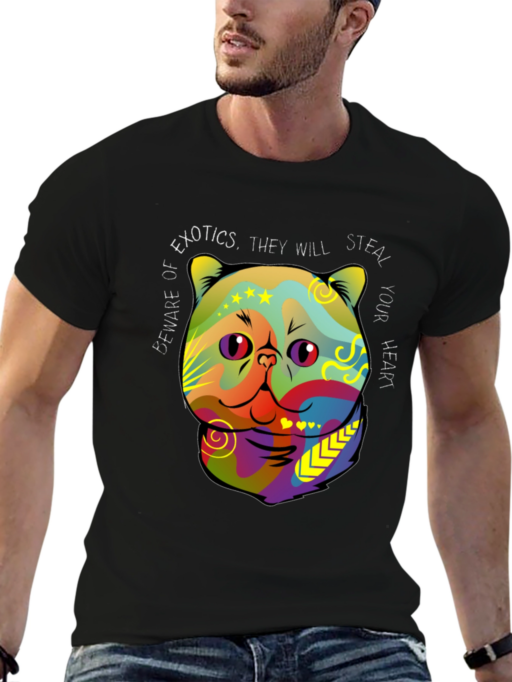 Exotic Cat Steal Your Heart Graphic T-Shirt