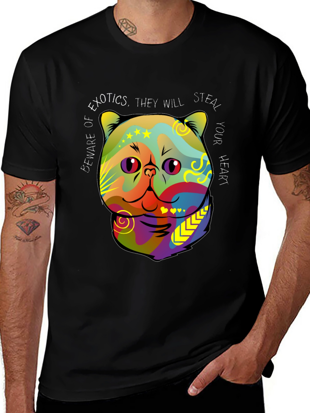 Exotic Cat Steal Your Heart Graphic T-Shirt