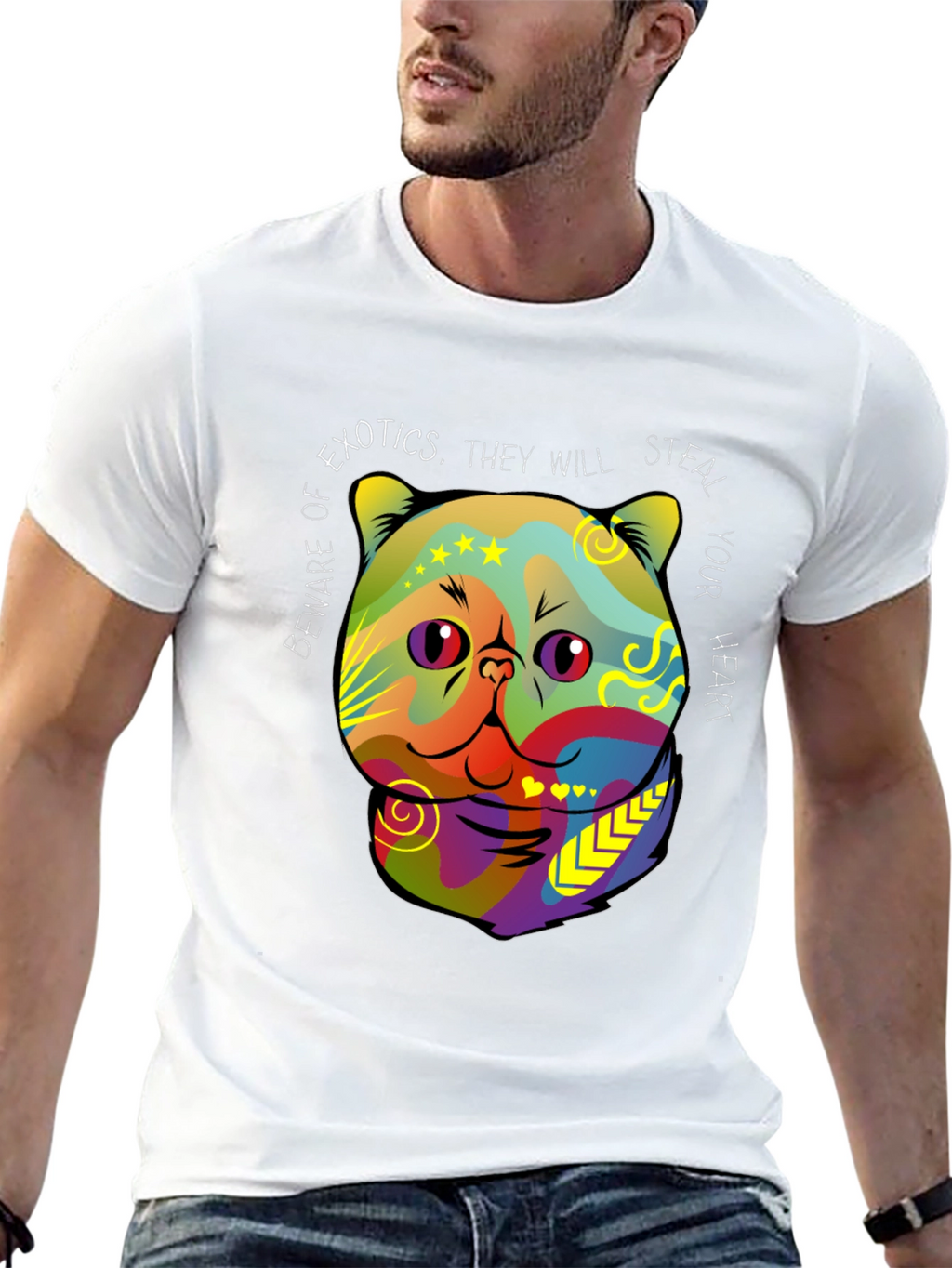 Exotic Cat Steal Your Heart Graphic T-Shirt
