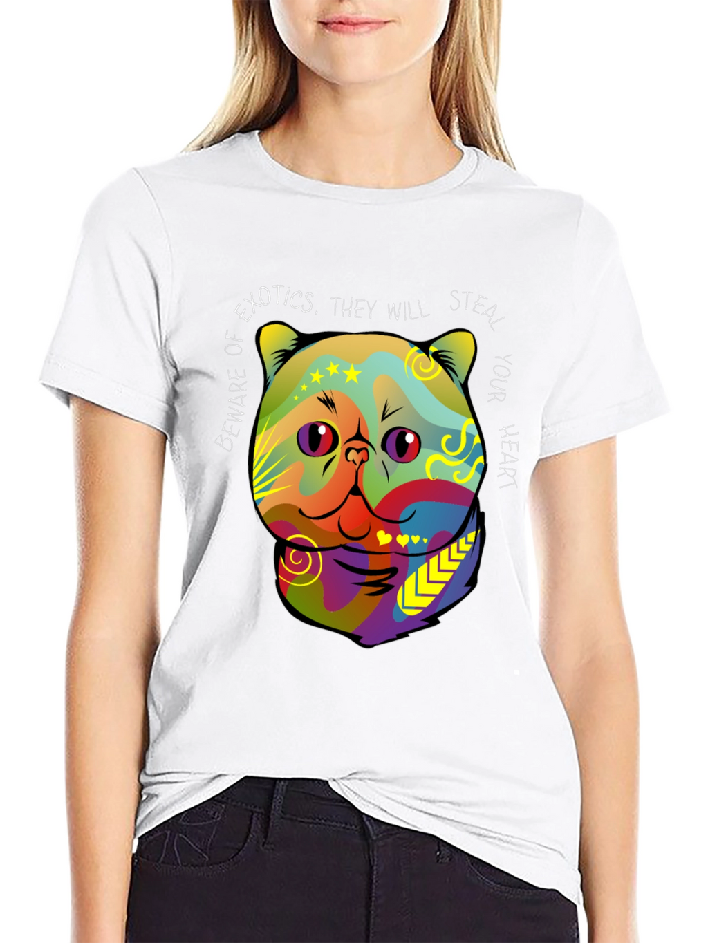 Exotic Cat Steal Your Heart Graphic T-Shirt