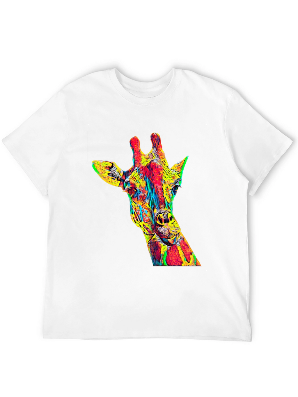 Vibrant Giraffe Graphic Tee - Mens Black T-Shirt