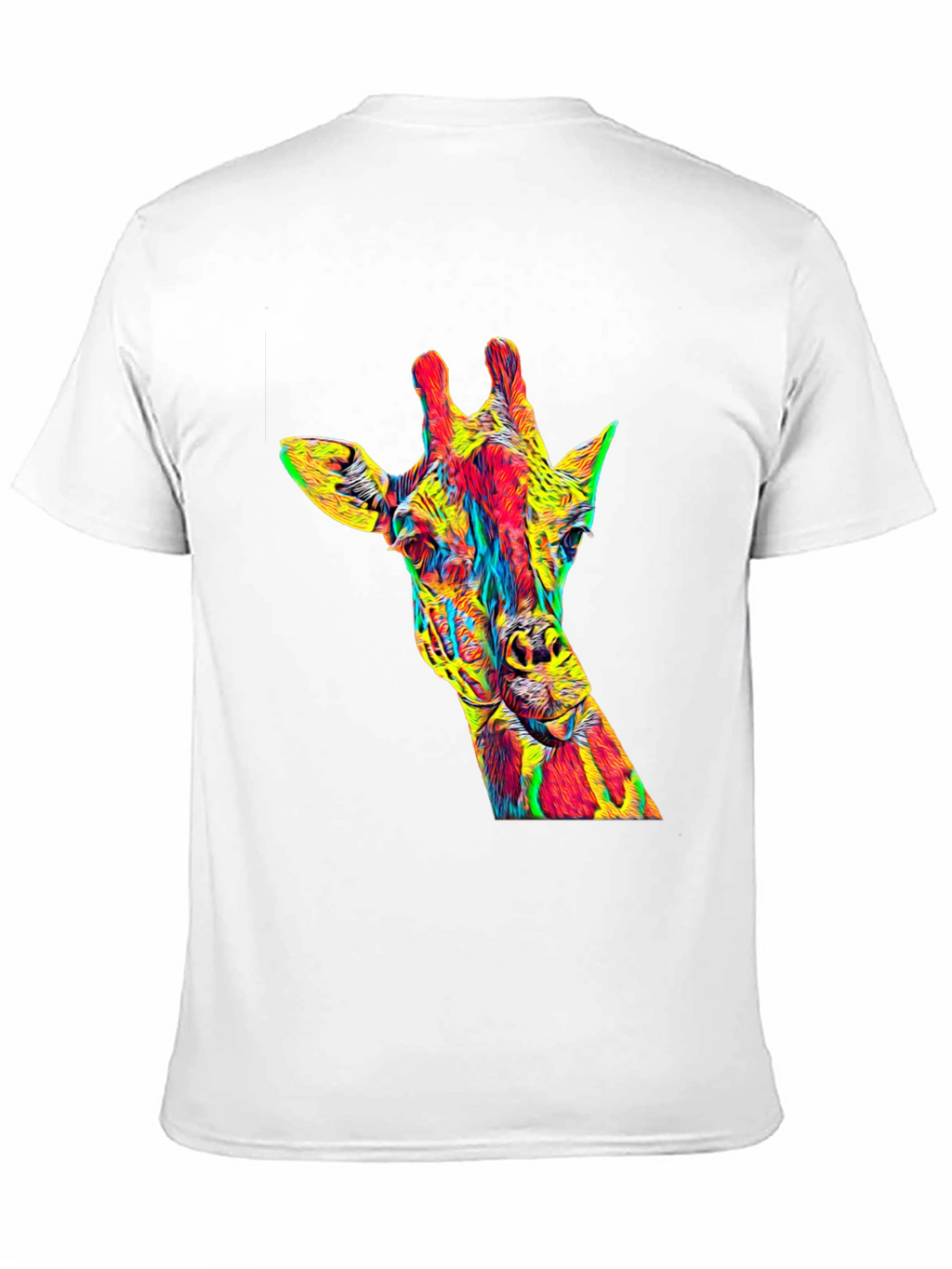 Vibrant Giraffe Graphic Tee - Mens Black T-Shirt