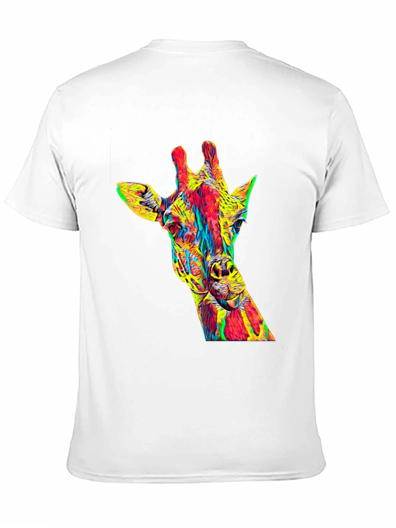 Vibrant Giraffe Graphic Tee - Mens Black T-Shirt