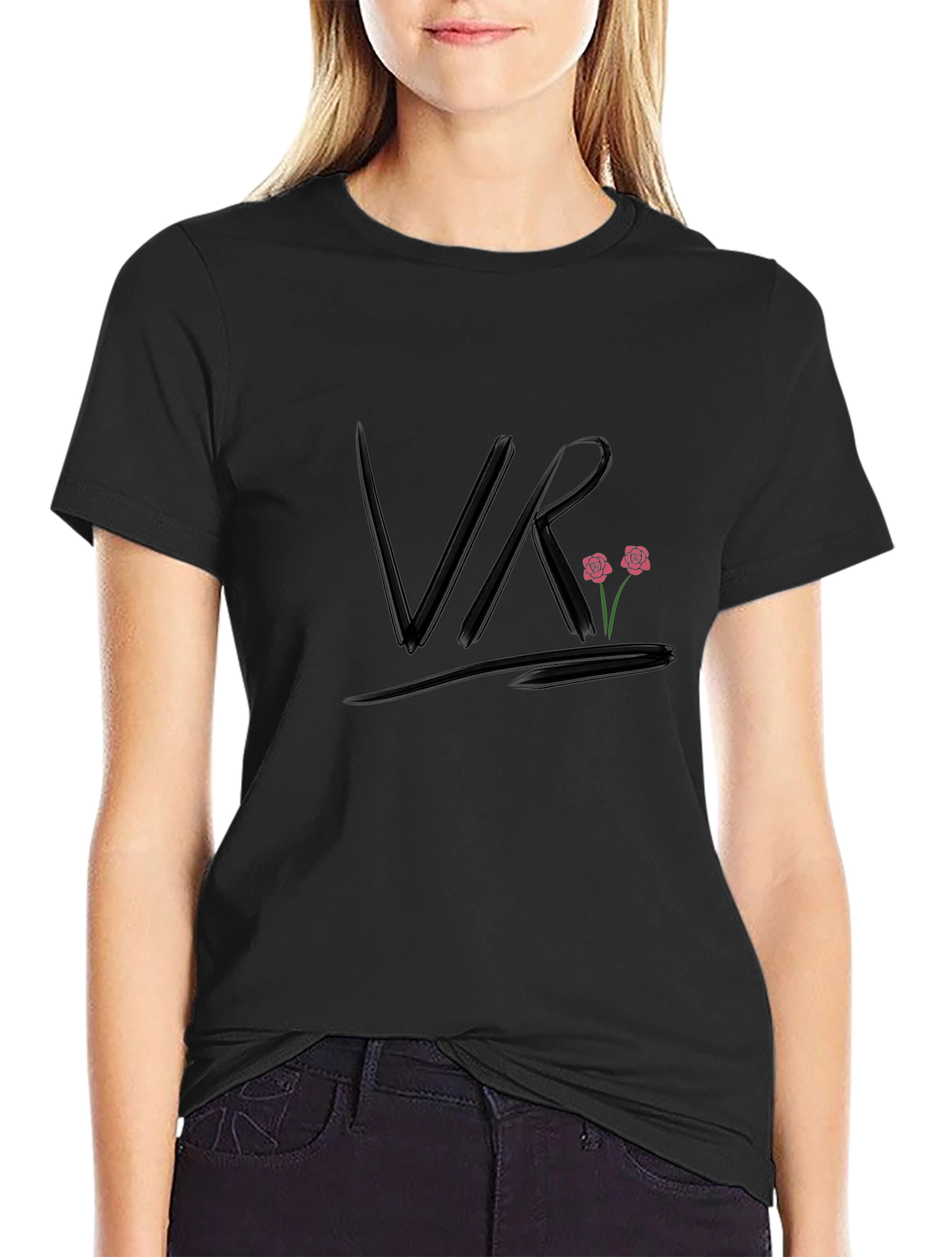 VR Roses Graphic T-Shirt - Trendy Casual Wear