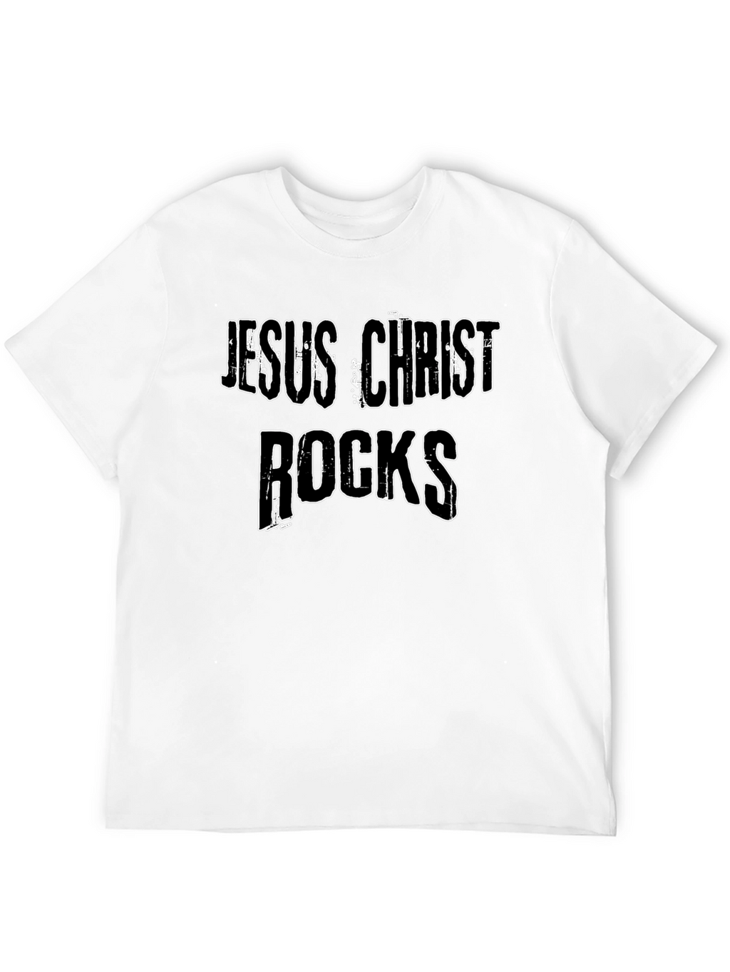 Jesus Christ Rocks Graphic T-Shirt - Black Cotton Tee