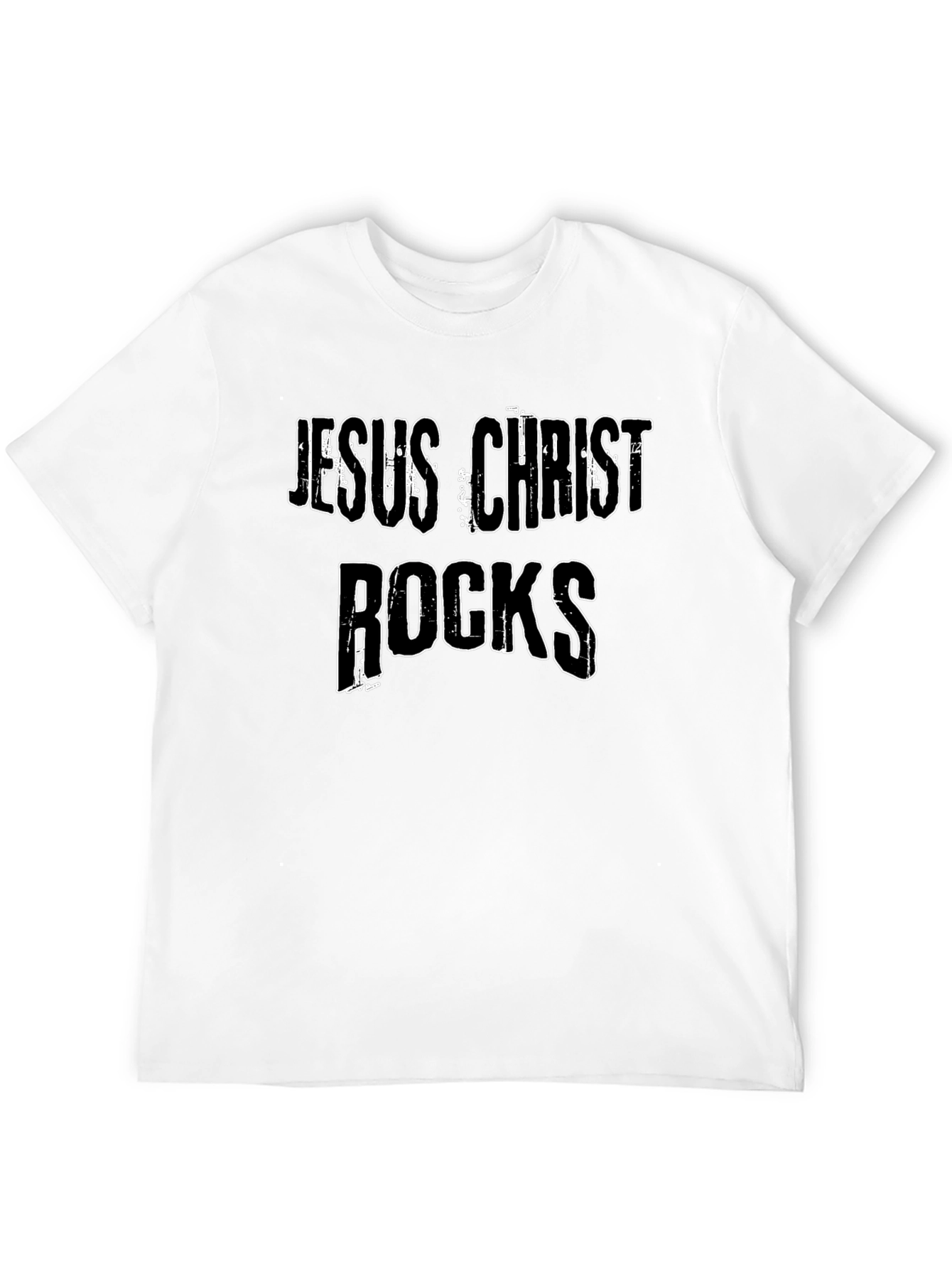 Jesus Christ Rocks Graphic T-Shirt - Black Cotton Tee