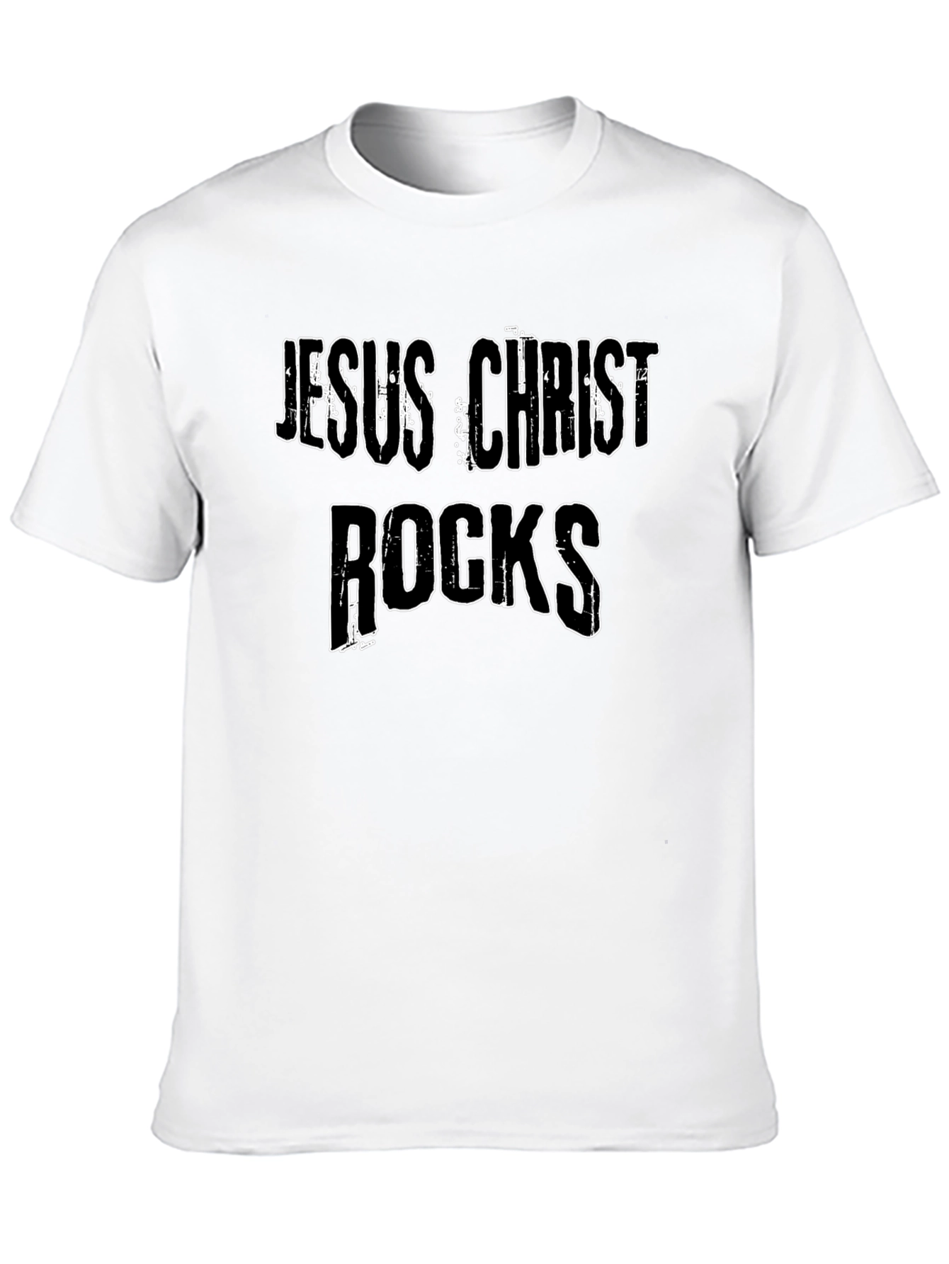 Jesus Christ Rocks Graphic T-Shirt - Black Cotton Tee