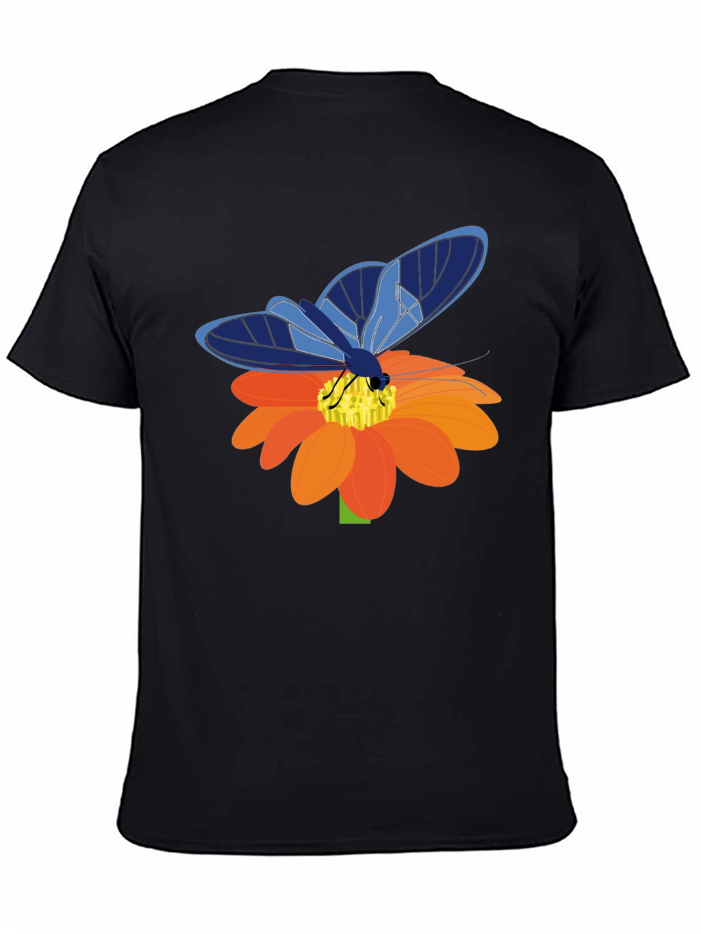Butterfly Graphic Tee - Stylish Mens Black T-Shirt