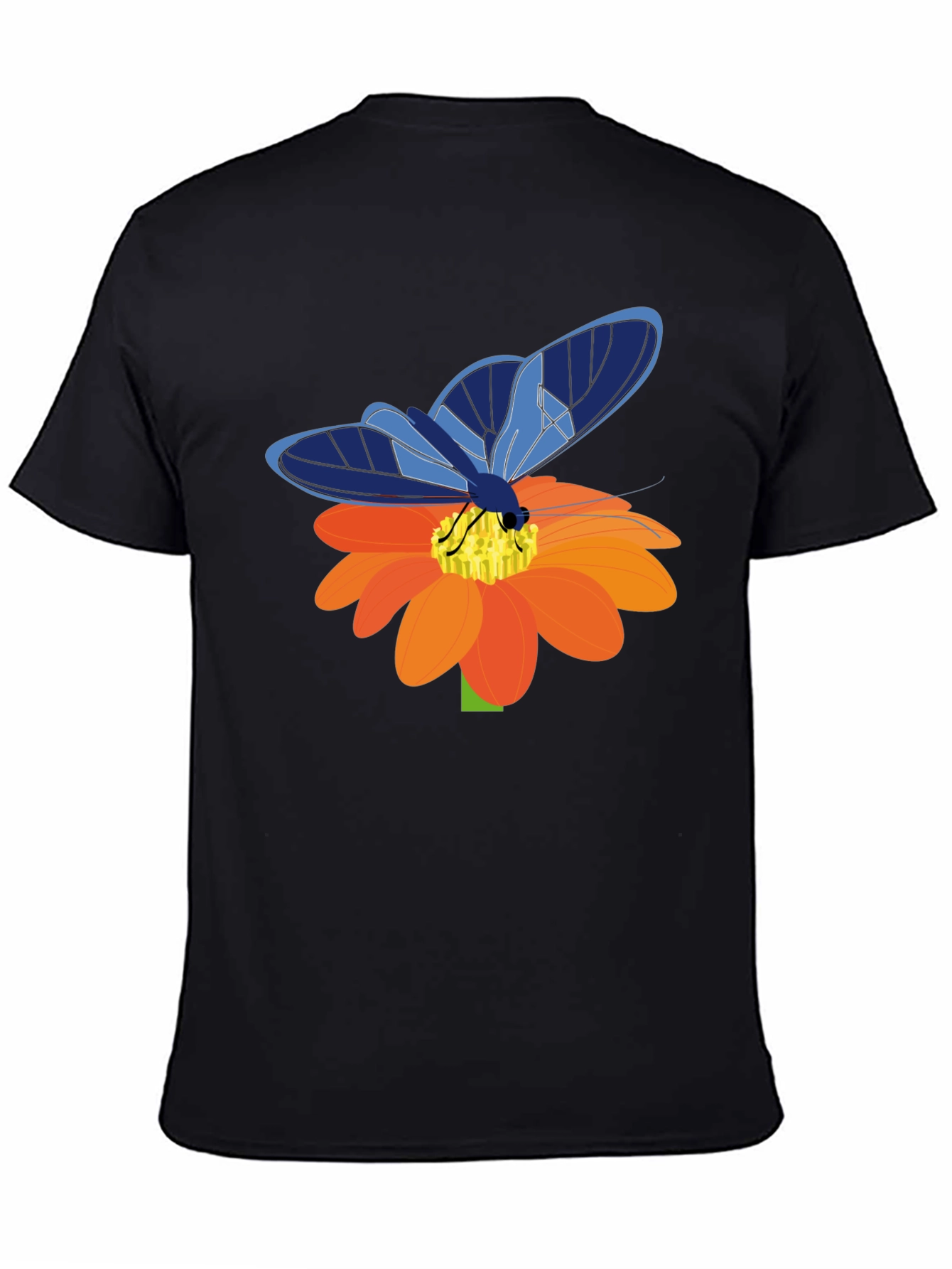 Butterfly Graphic Tee - Stylish Mens Black T-Shirt