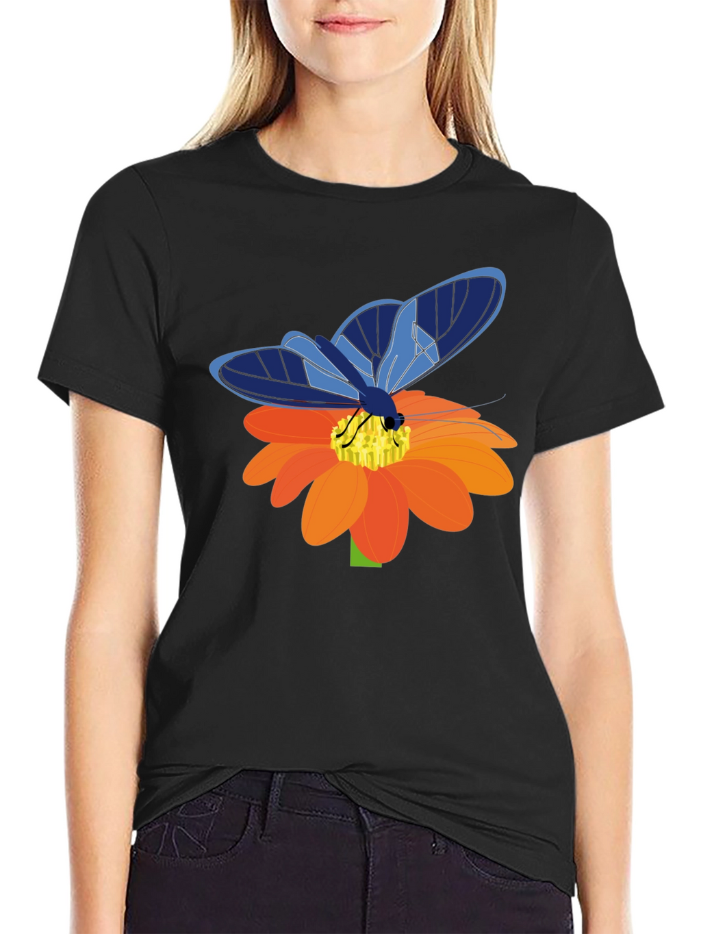 Butterfly Graphic Tee - Stylish Mens Black T-Shirt