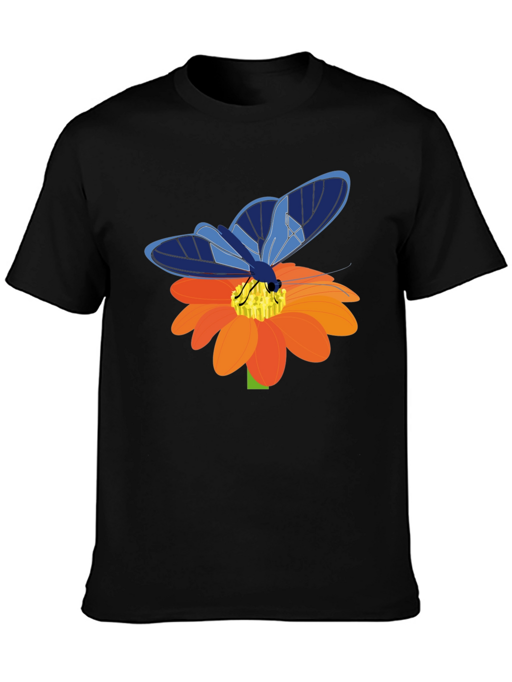 Butterfly Graphic Tee - Stylish Mens Black T-Shirt