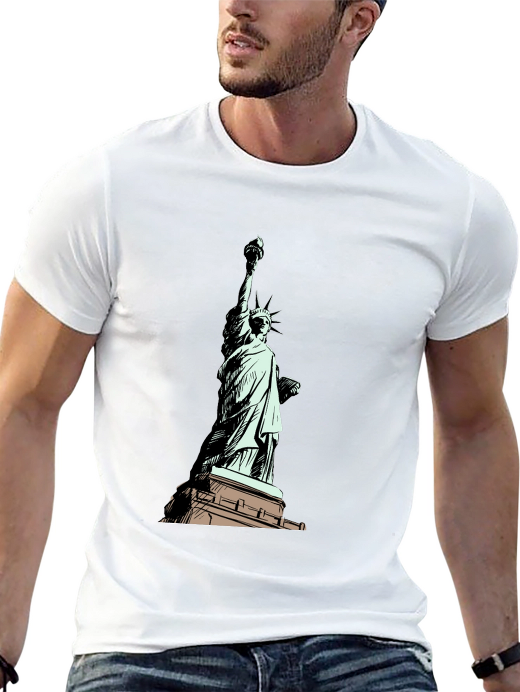 Statue of Liberty Graphic T-Shirt - Black