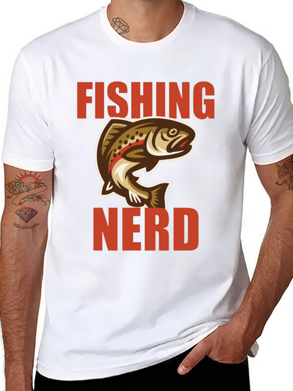 Fishing Nerd Graphic Tee - Black Cotton T-Shirt