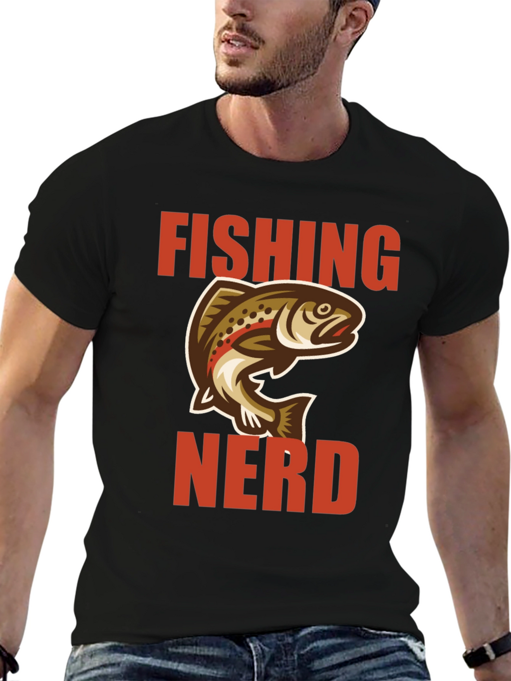Fishing Nerd Graphic Tee - Black Cotton T-Shirt