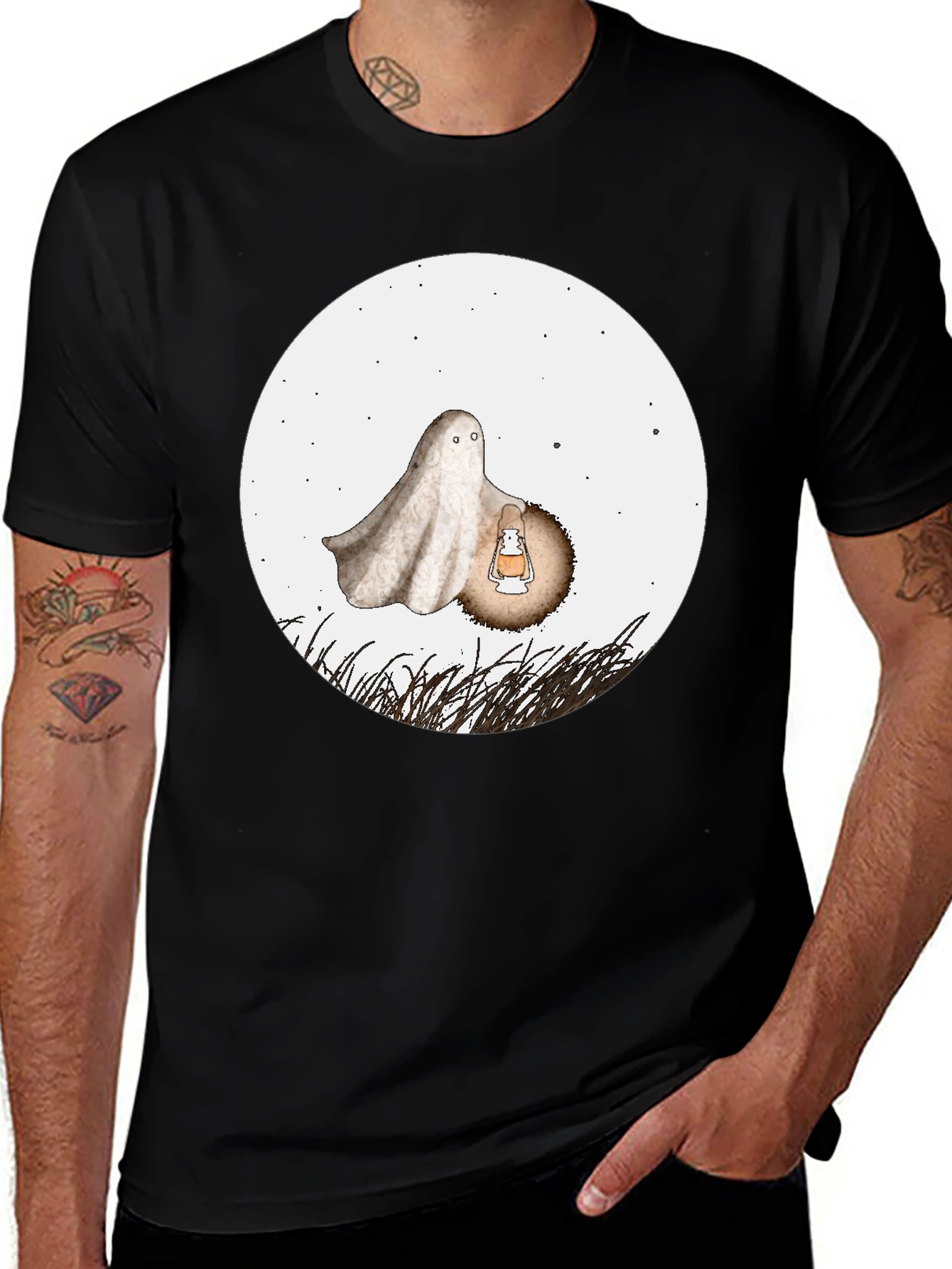 Spooky Ghost Graphic Tee - Halloween Shirt