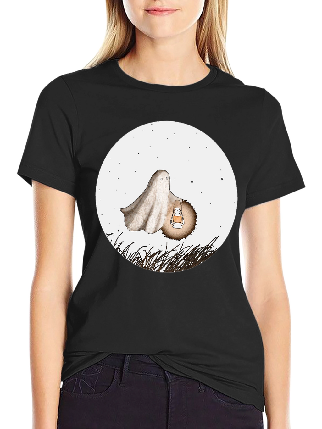 Spooky Ghost Graphic Tee - Halloween Shirt