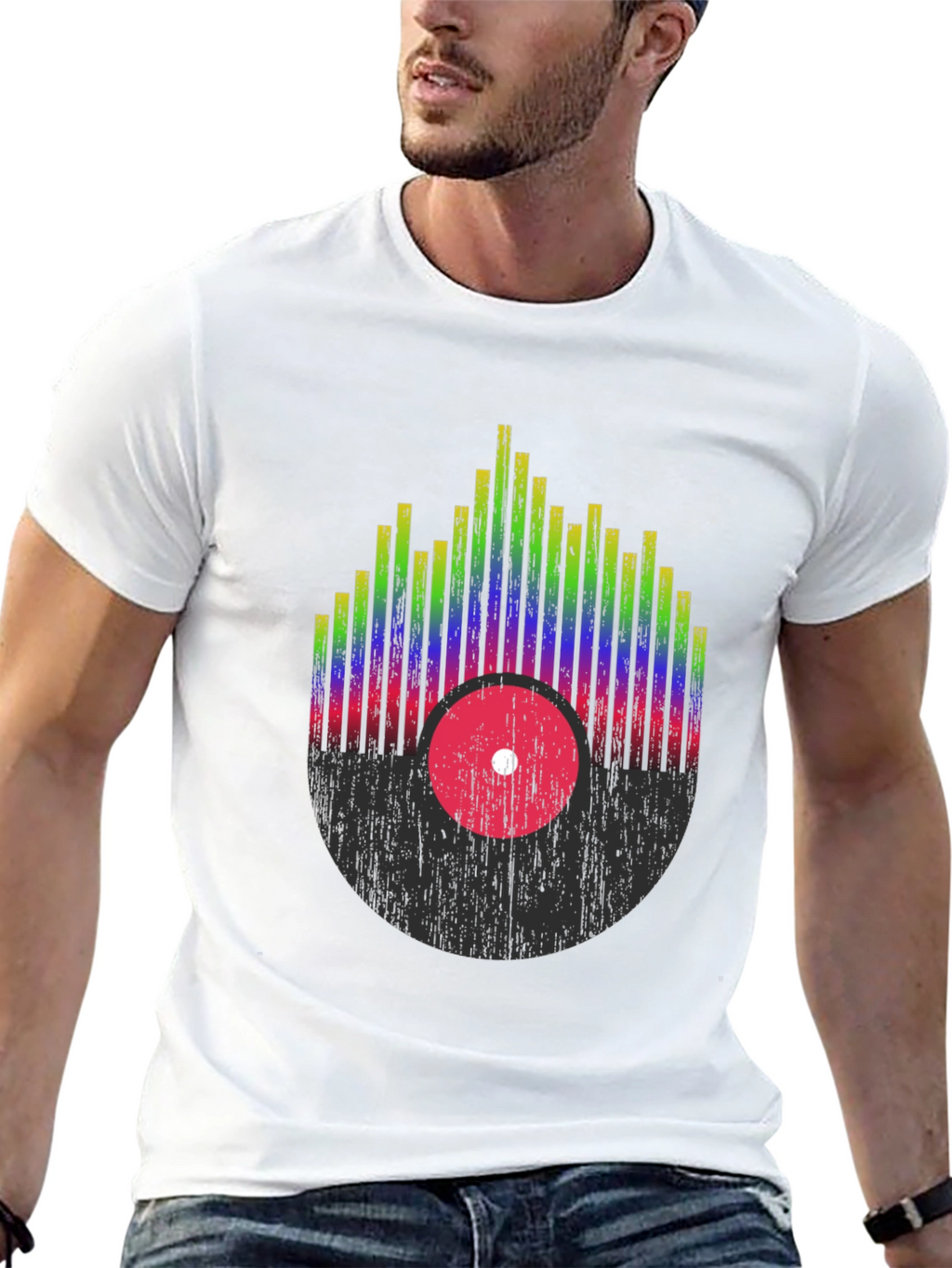 Retro Record Equalizer Graphic Tee